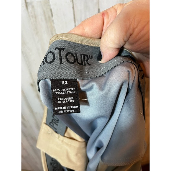 Pro Tour Shorts Men's 52 Waist Polyester Blend‎ Tan Golf - Picture 4 of 4